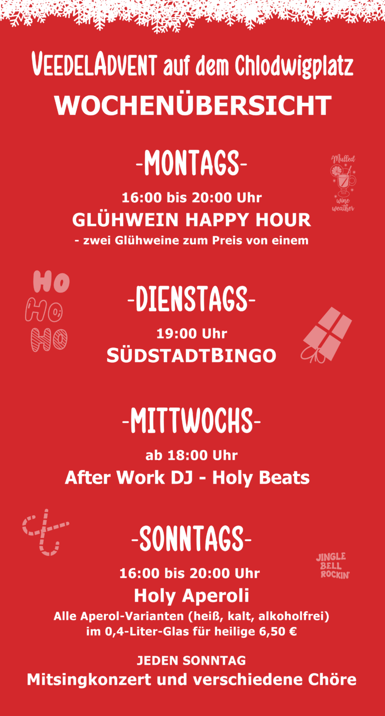 Veedelsadvent Wochenübersiht 2025