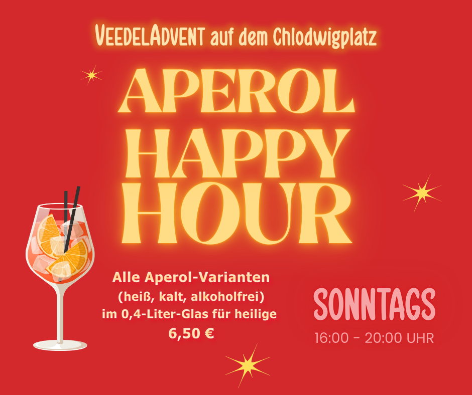 Aperol Happy Hour sonntags auf dem Chlodwigplatz