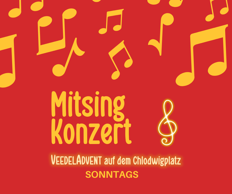 Mitsingkonzert auf dem Chlodwigplatz, sonntags.